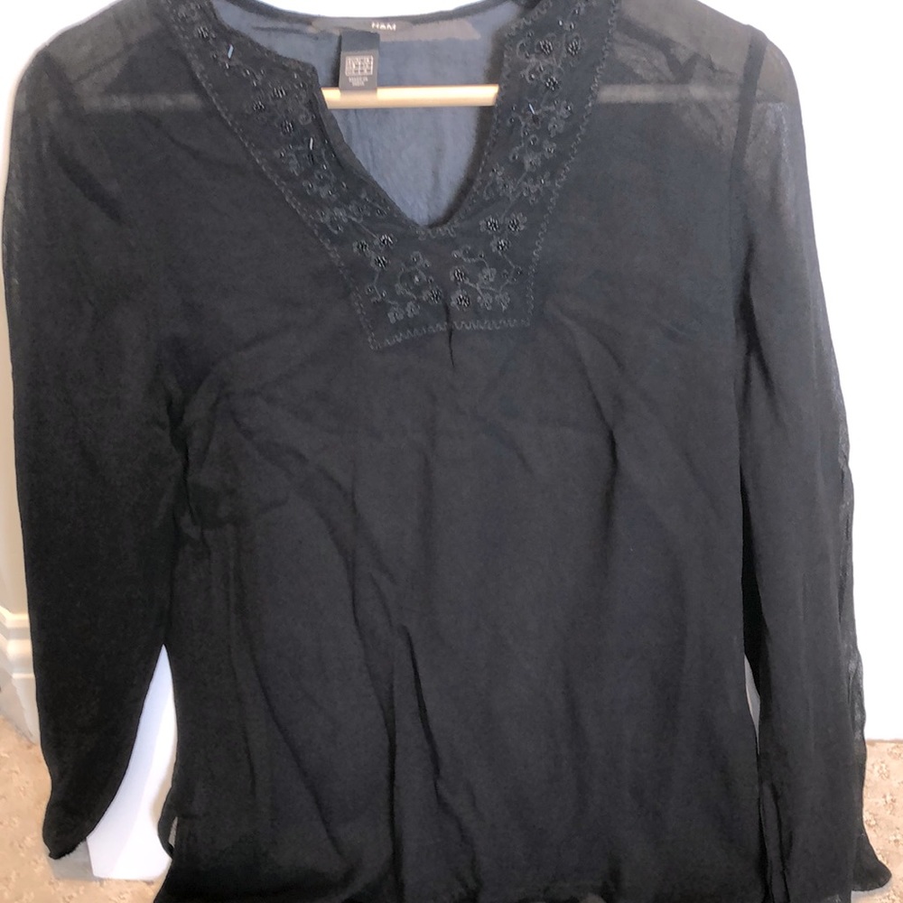 Sz 6 H&M black sheer top